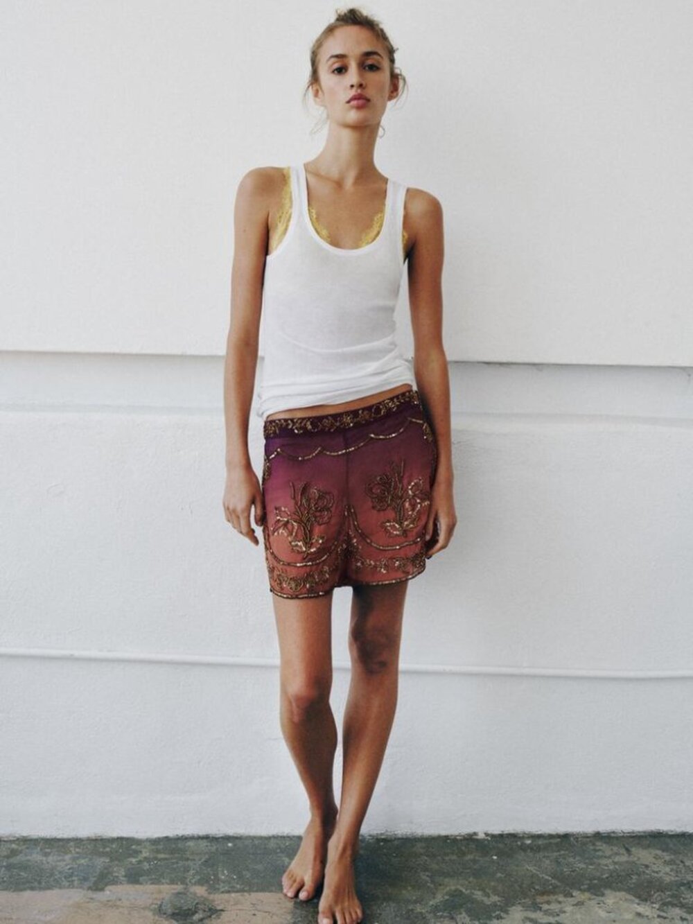 ZARA LIMITED EDITION TIE-DYE BEADED SHORTS 1377/122/330
